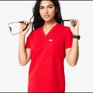 FIGS Red Scrub Top